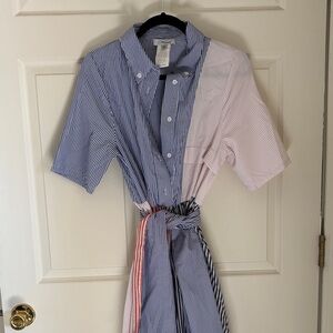 Striped Blue and White Women's Maxi Dress